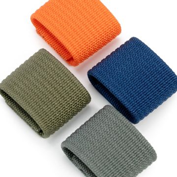 Ribbed Nylon Watch Strap Keeper, a set of 4 Color - 20mm