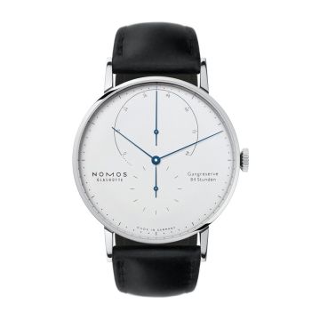 Nomos Glashütte Lambda Weissgold Blue Hands
