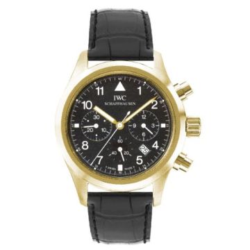 IWC Schaffhausen Pilot's Watch Chronograph Mecaquartz Yellow Gold / Black / Strap