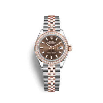 Rolex Lady-Datejust 28 Rolesor Rose Diamond / Jubilee / Chocolate
