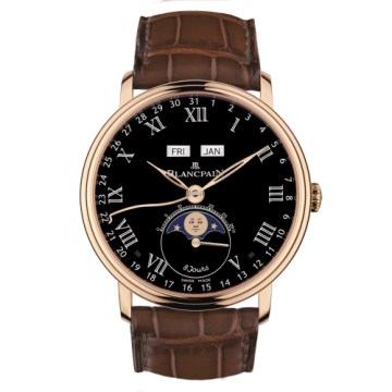 Blancpain Villeret Quantieme Complet 8 Jours Red Gold / Black Enamel