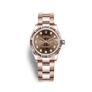 Rolex Datejust 31 Rose Gold / Fluted / Chocolate - Diamond / Oyster