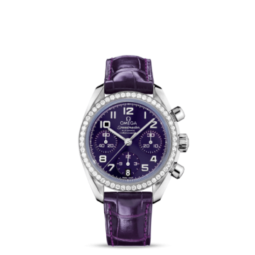 Omega Speedmaster Date 38 Stainless Steel / Diamond / Purple