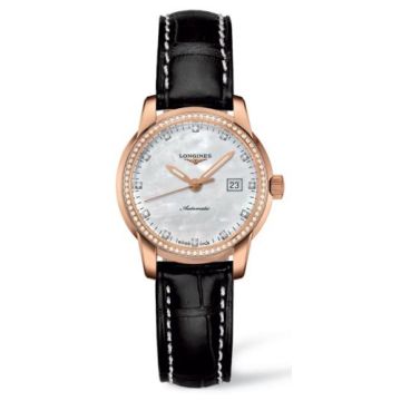 Longines Saint-Imier Date 30 Pink Gold Diamond