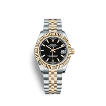 Rolex Datejust 31 Rolesor Yellow Fluted Diamond / Jubilee / Black