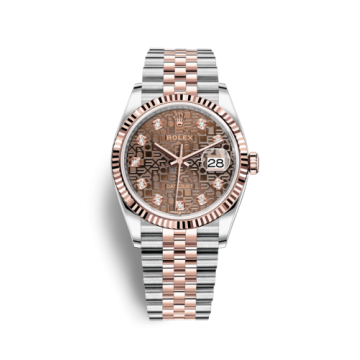 Rolex Datejust 36 Stainless Steel / Everose / Fluted / Chocolate Computer / Jubilee