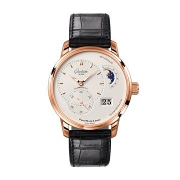Glashütte Original PanoMatic Lunar Red Gold / Silver / Alligator - Folding