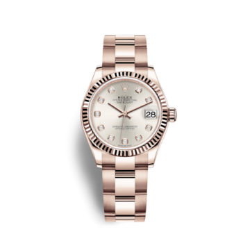 Rolex Datejust 31 Rose Gold / Fluted / Silver - Diamond / Oyster