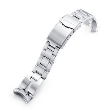 Retro Shaver Blade Watch Band compatible with Seiko SKX013, 316L Stainless Steel Brushed V-Clasp - 18mm