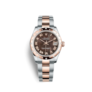 Rolex Datejust 31 Rolesor Everose Domed Diamond / Oyster / Black MOP Roman