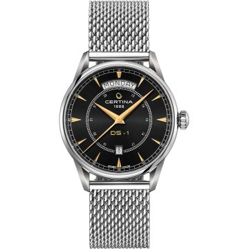 Certina DS-1 Day Date Stainless Steel / Black / Mesh
