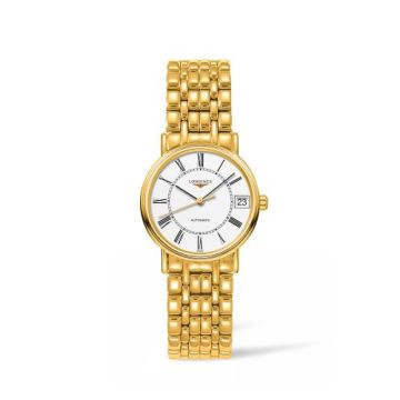 Longines Presence Automatic 30 PVD Gold / White - Roman / Bracelet