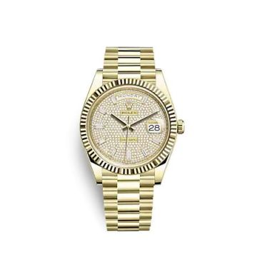 Rolex Day-Date 40 Yellow Gold - Fluted / Paved