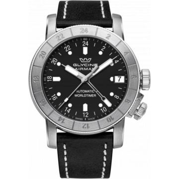 Glycine Airman 46 GMT Automatic Stainless Steel / Black