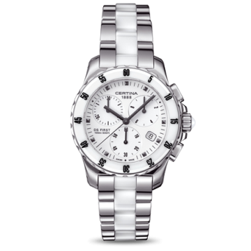 Certina DS First Lady Ceramic Chrono White Bracelet