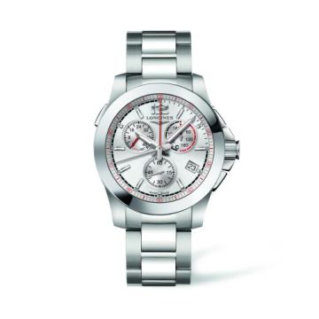 Longines Conquest Chronograph Quartz Jumping 41 Stainless Steel / Silver / Bracelet