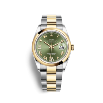 Rolex Datejust 36 Stainless Steel / Yellow Gold / Smooth / Olive Green Roman Diamond / Oyster