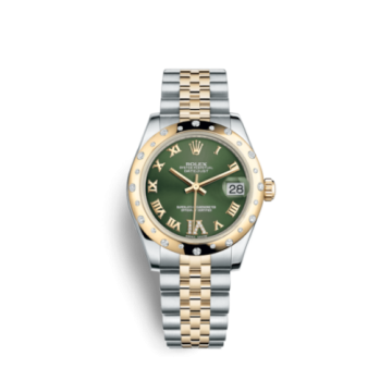 Rolex Datejust 31 Rolesor Yellow Domed Diamond / Jubilee / Olive Roman