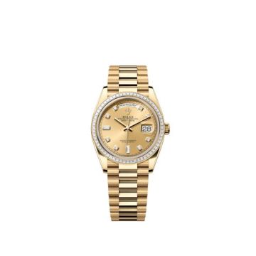 Rolex Day-Date 36 Yellow Gold - Baguette / Champagne - Diamond / President