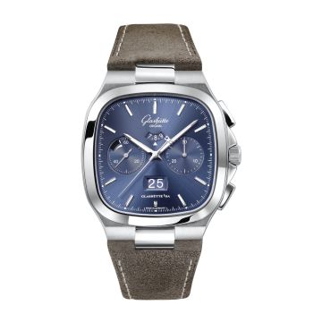 Glashütte Original Seventies Chronograph Panorama Date Blue / Calf - Folding