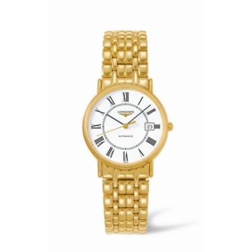 Longines Presence 34.5 Automatic Yellow Roman Bracelet