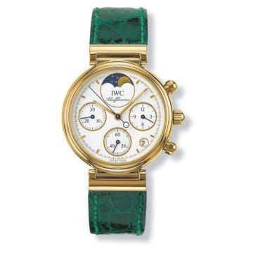 IWC Schaffhausen Kleine Da Vinci Yellow Gold / White / Green Croco