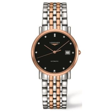 Longines Elegant Collection 34.5 Automatic Stainless Steel / Red Gold / Black