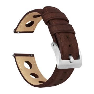 Chocolate Brown Rally Horween Leather Watch Band - 23mm