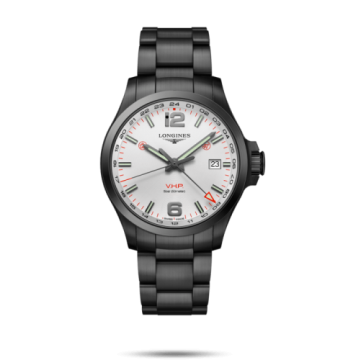 Longines Conquest V.H.P. GMT 43 PVD / Silver / Bracelet