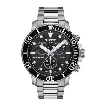 Tissot Seastar 1000 Chronograph Quartz 45.5 Stainless Steel / Black / Bracelet