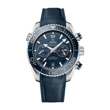 Omega Seamaster Planet Ocean 600M Co-Axial 45.5 Master Chronometer Chronograph Stainless Steel / Blue / Alligator