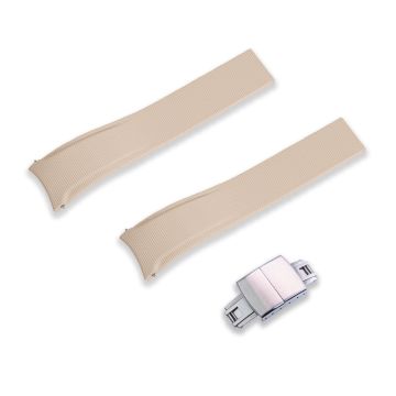 FLEXI-CURVED END SAILCLOTH FKM RUBBER STRAP (CX01) - 21mm