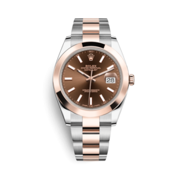 Rolex Datejust 41 Rolesor Everose Smooth / Oyster / Chocolate