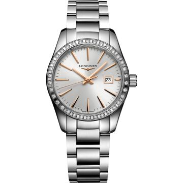 Longines Conquest Classic Quartz 29.5 Stainless Steel - Diamond / Silver