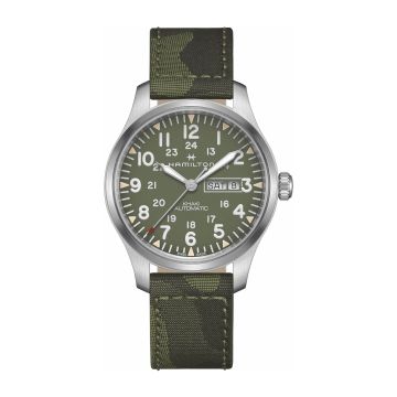 Hamilton Khaki Field Day Date Auto Stainless Steel / Green