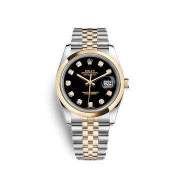 Rolex Datejust 36 Rolesor Yellow Domed / Jubilee / Black Diamond
