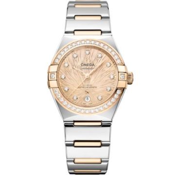 Omega Constellation Manhattan 29 Co-Axial Master Chronometer Stainless Steel - Moonshine Gold - Diamond / Champagne Supernova