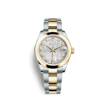 Rolex Datejust 31 Rolesor Yellow Domed / Oyster / Silver Computer