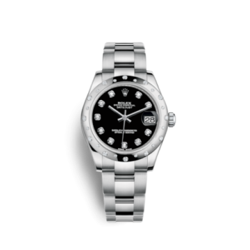 Rolex Datejust 31 Stainless Steel Domed Diamond / Oyster / Black - Diamond