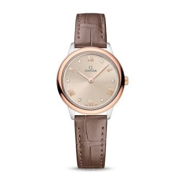 Omega De Ville Quartz 27.5 Stainless Steel - Sedna Gold / Beige - Diamond