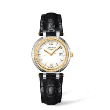 Longines PrimaLuna Quartz 30 Stainless Steel / Yellow Gold / Diamond / White