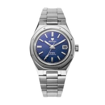 Nivada Grenchen F77 Date Stainless Steel / Blue / Bracelet