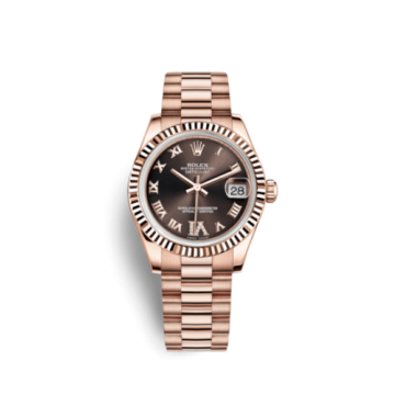 Rolex Datejust 31 Everose Fluted / President / Chocolate Roman