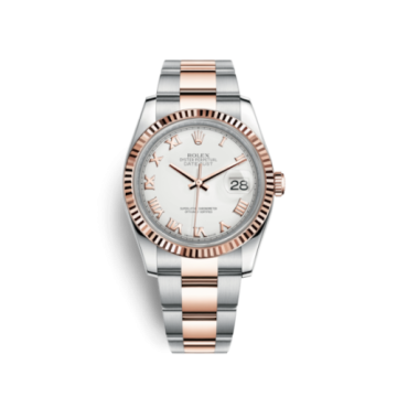 Rolex Datejust 36 Rolesor Everose Fluted / Oyster / White Roman