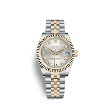 Rolex Datejust 31 Rolesor Yellow Fluted / Jubilee / Silver Diamond