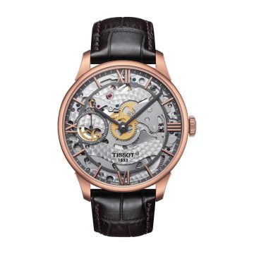 Tissot Chemin des Tourelles Squelette 42 Rose Gold PVD / Skeleton / Strap