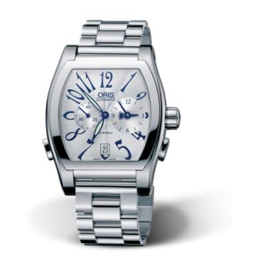Oris Tonneau Worldtimer Stainless Steel / Silver / Bracelet