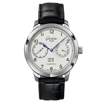 Glashütte Original Senator Observer Stainless Steel / Silver / Alligator - Pin