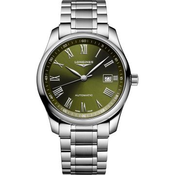 Longines Master Collection 40 Date Stainless Steel / Green - Roman / Bracelet