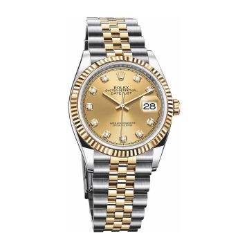 Rolex Datejust 36 Stainless Steel / Yellow Gold / Fluted / Champagne Diamond / Jubilee